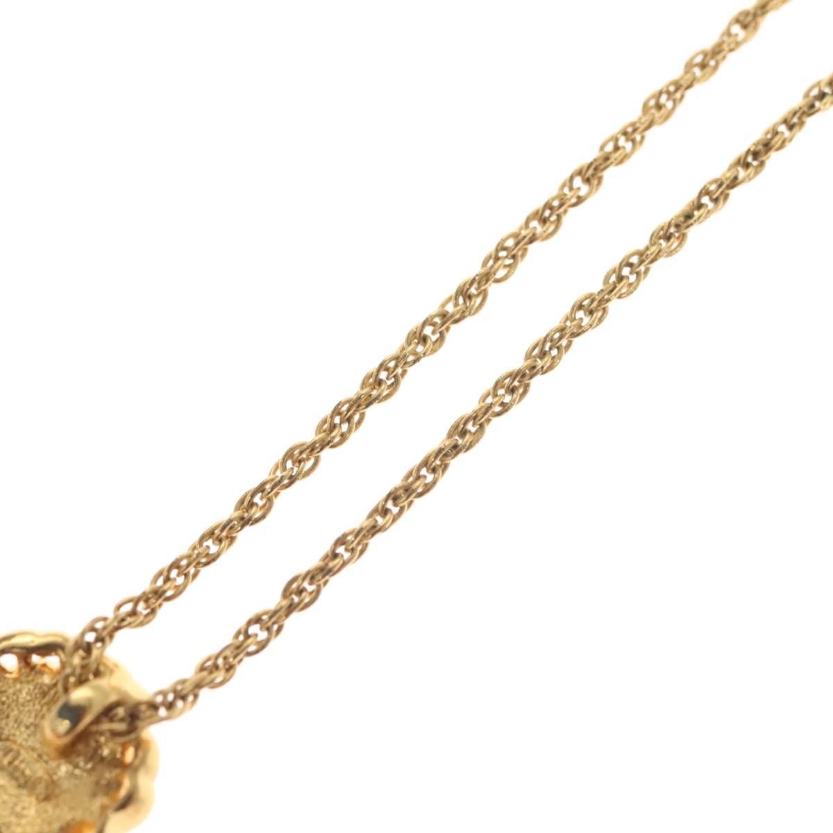 Christian Dior CD Round Pendant Necklace Metal, GOLD, METAL, Necklace