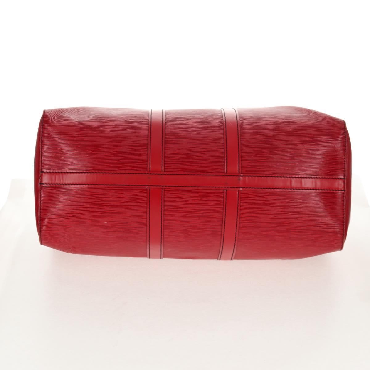 Louis Vuitton Keepall Bag Epi Leather, RED, LEATHER, Travel bag