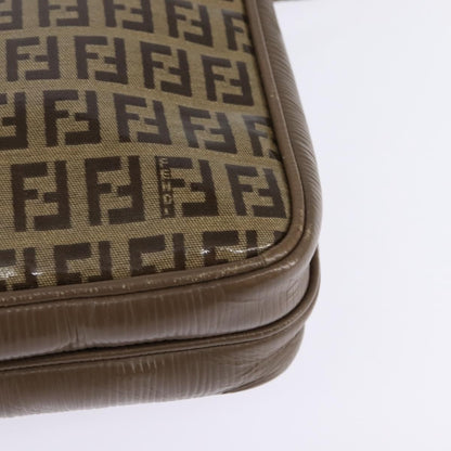 Fendi Vintage Zip Crossbody Bag Zucchino Canvas, BEIGE, CANVAS, Shoulder bag