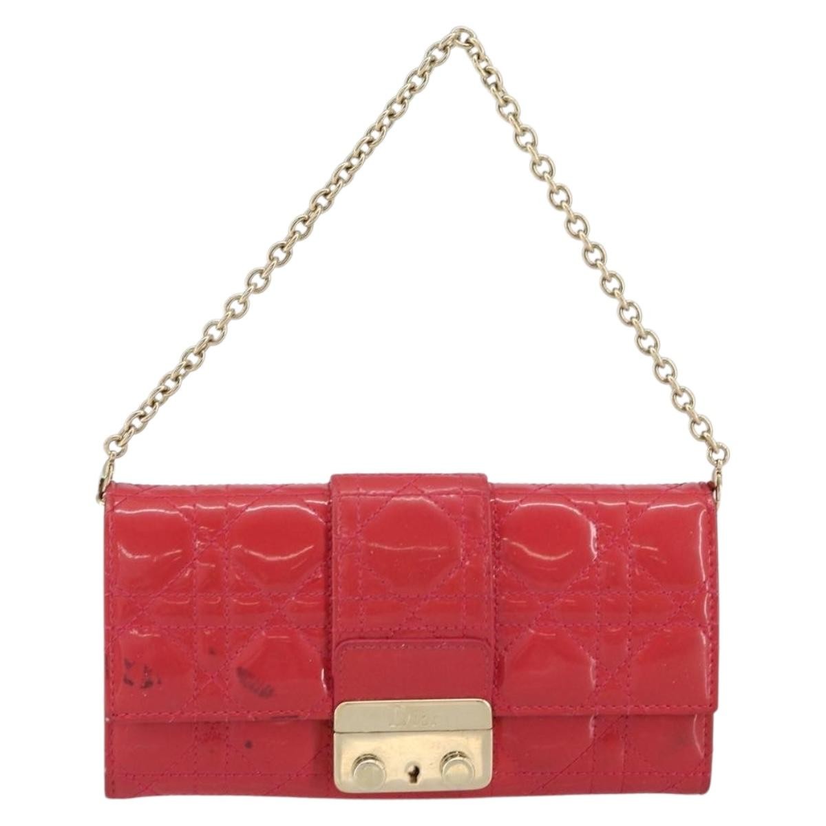 Christian Dior New Lock Pouch Cannage Quilt Patent, PINK, PATENT_LEATHER, Clutche & pouche