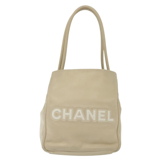 Chanel Camellia Tote Leather, BEIGE, LEATHER, Tote bag