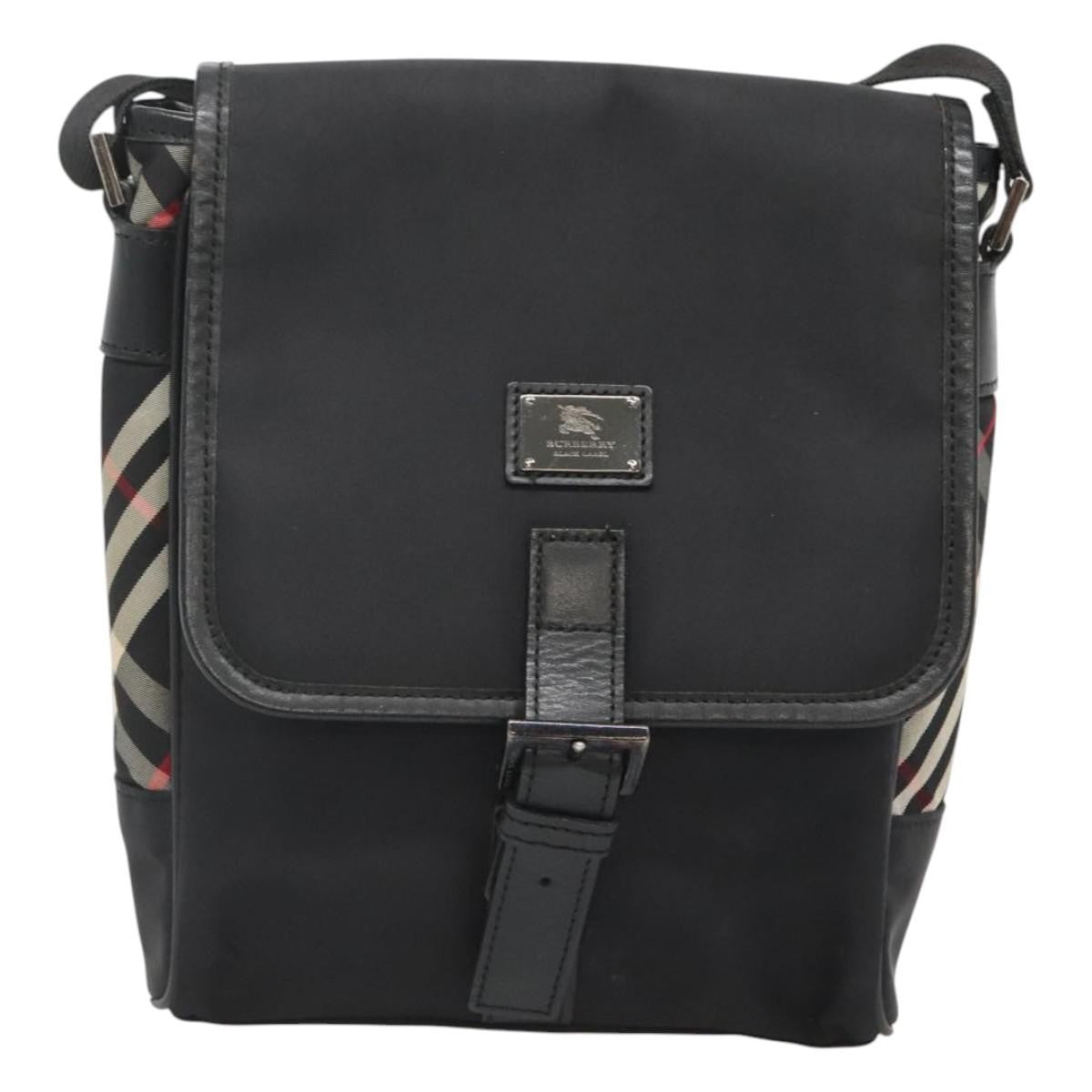 Burberry Vintage Crossbody Bag Nylon, BLACK, NYLON, Shoulder bag