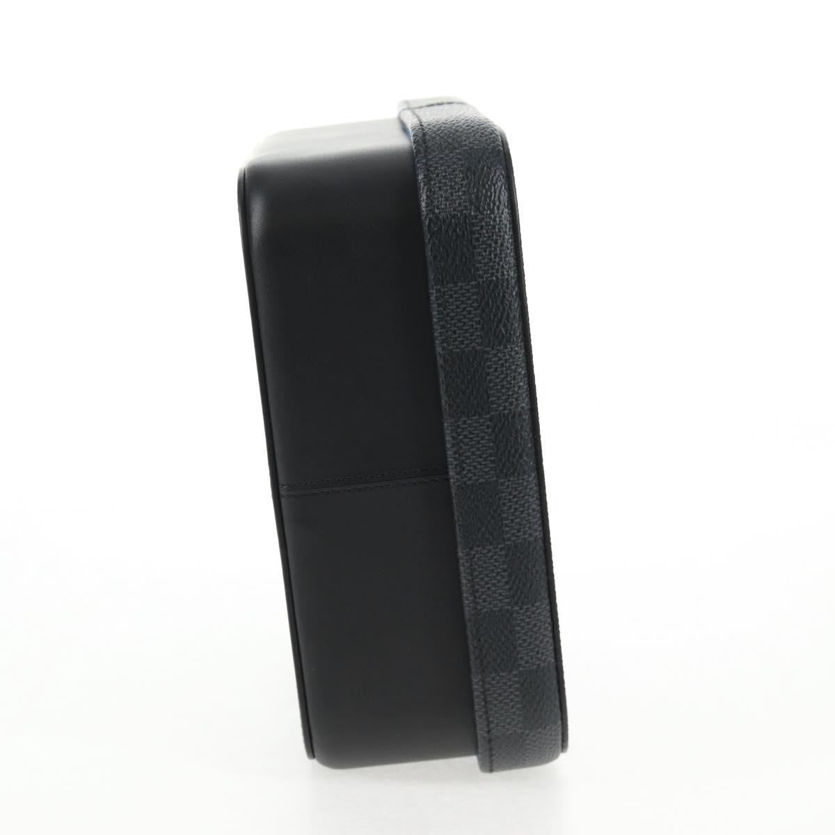 Louis Vuitton Box Camille Case Alps Patches Damier Graphite and Leather, GRAY, CANVAS, Tech accessory