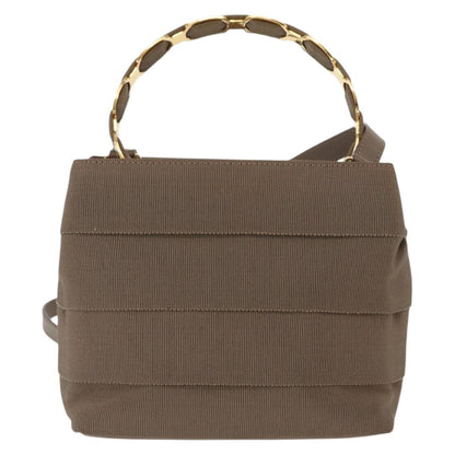 Salvatore Ferragamo Vala Handbag Canvas, BEIGE, CANVAS, Handbag