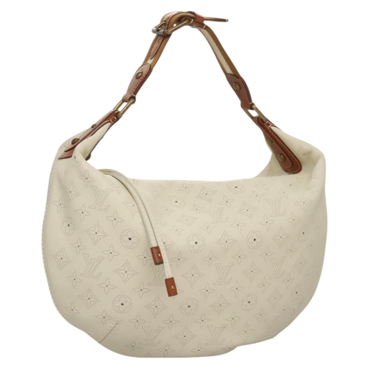 Louis Vuitton Onatah Hobo Mahina Leather, BEIGE, LEATHER, Shoulder bag
