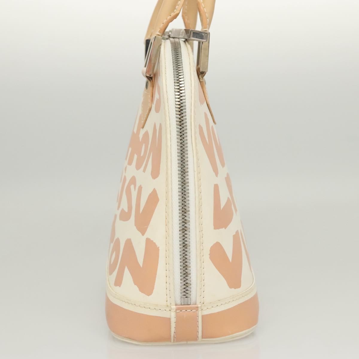 Louis Vuitton Alma Handbag Limited Edition Graffiti Leather, WHITE, CANVAS, Handbag