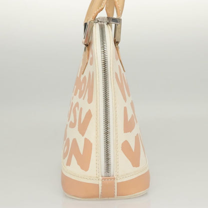 Louis Vuitton Alma Handbag Limited Edition Graffiti Leather, WHITE, CANVAS, Handbag
