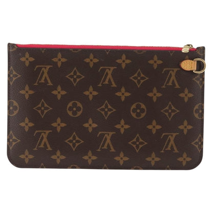 Louis Vuitton Neverfull Pochette Monogram Canvas, BROWN, CANVAS, Clutche & pouche