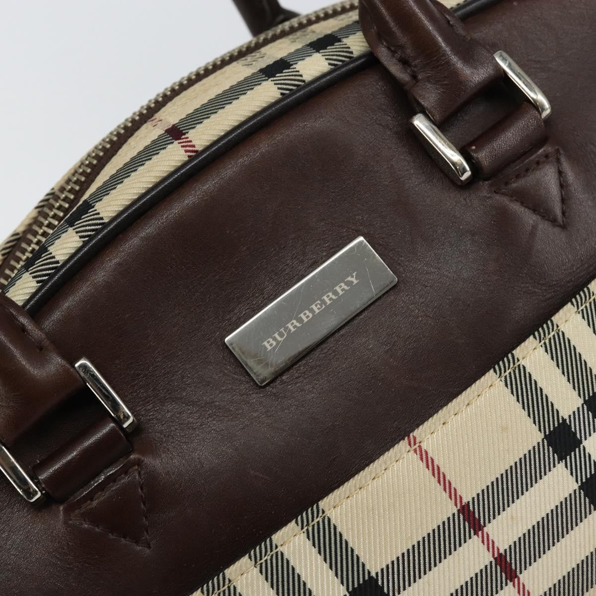 Burberry Nova Check Bowling Bag Canvas, BEIGE, NYLON, Handbag