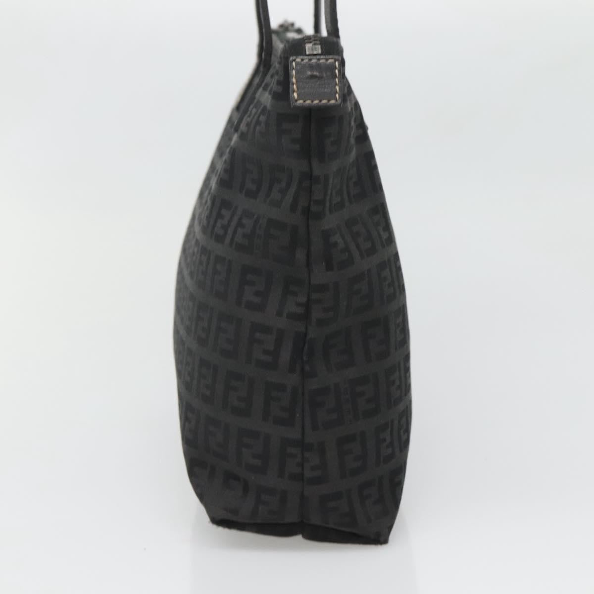 Fendi Roll Tote Zucchino Canvas, BLACK, CANVAS, Tote bag