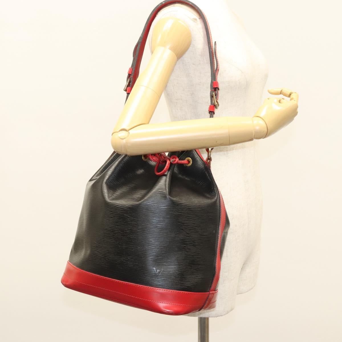 Louis Vuitton Bicolor Noe Handbag Epi Leather, BLACK, LEATHER, Shoulder bag