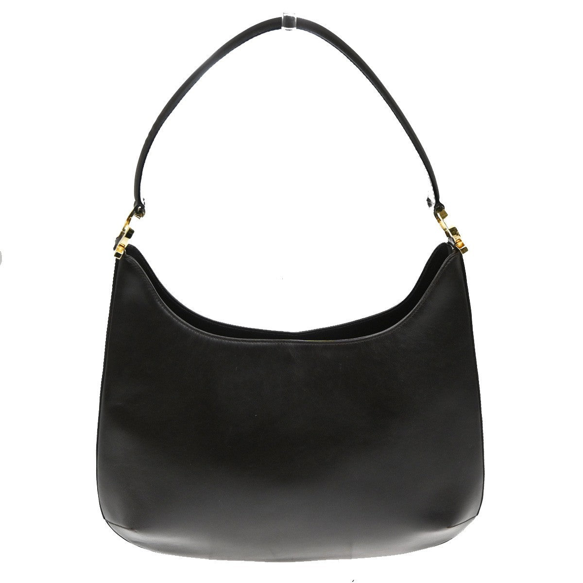 Salvatore Ferragamo Gancini Shoulder Bag Leather, Brown, Leather, Shoulder Bag