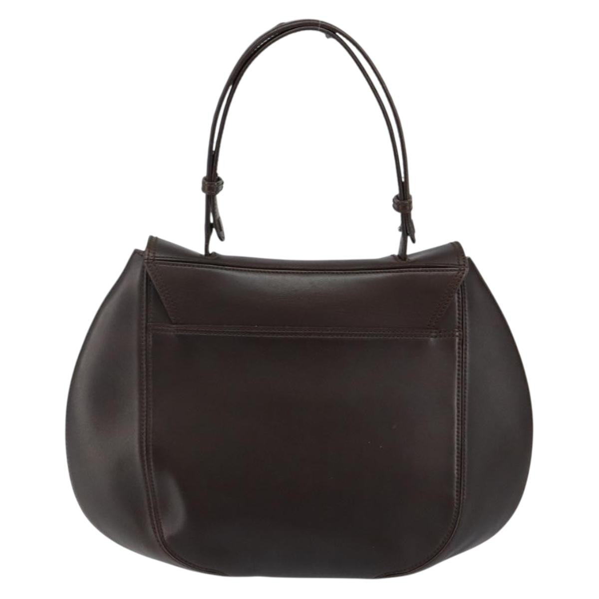 Salvatore Ferragamo Gancini handbag Leather, BLACK, LEATHER, Handbag