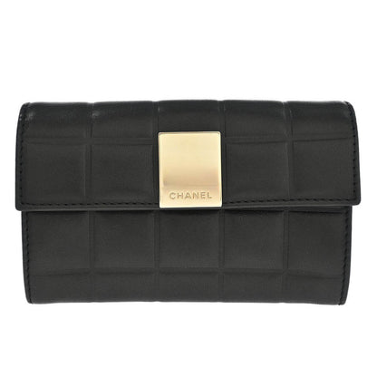 Chanel Chocolate Bar Wallet Lambskin, BLACK, LEATHER, Wallets