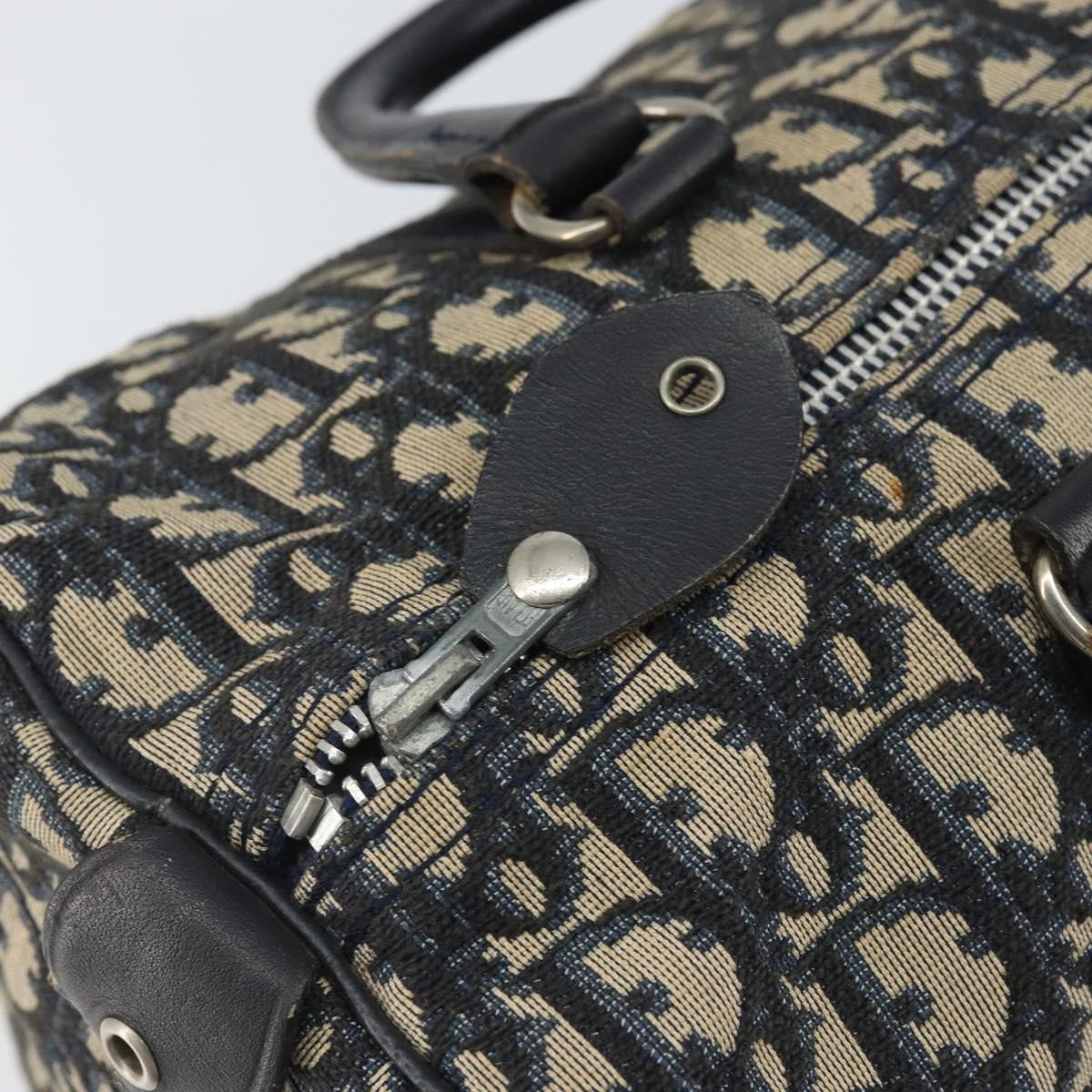 Christian Dior Vintage Trotter Boston Bag Diorissimo Canvas, NAVY, CANVAS, Handbag