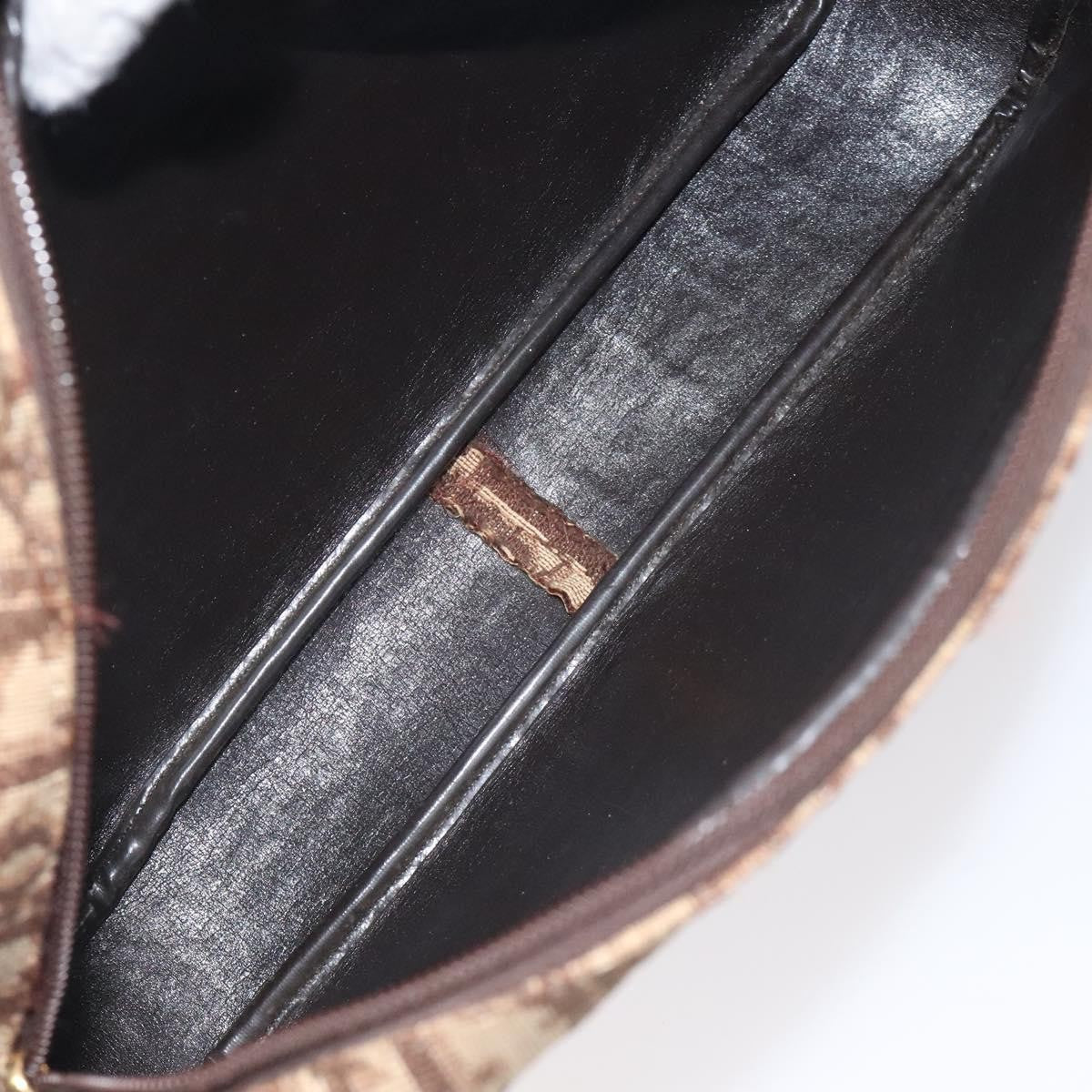 Christian Dior Vintage Trotter Shoulder Bag Canvas, BROWN, CANVAS, Shoulder bag