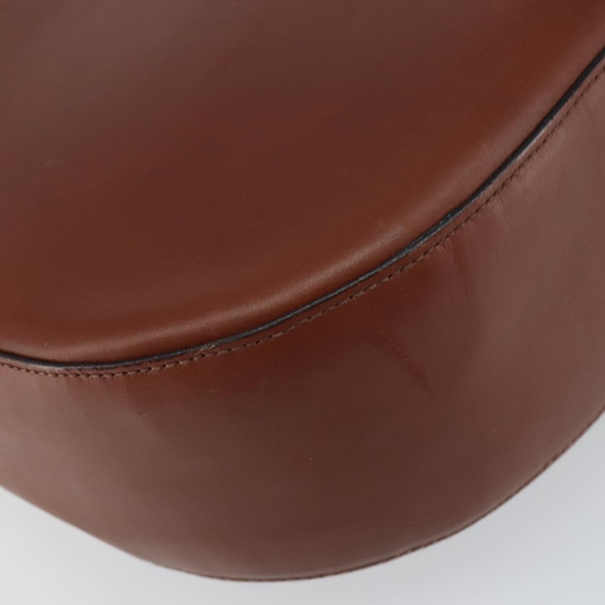 Salvatore Ferragamo Gancini Shoulder Bag Leather, BROWN, LEATHER, Shoulder bag