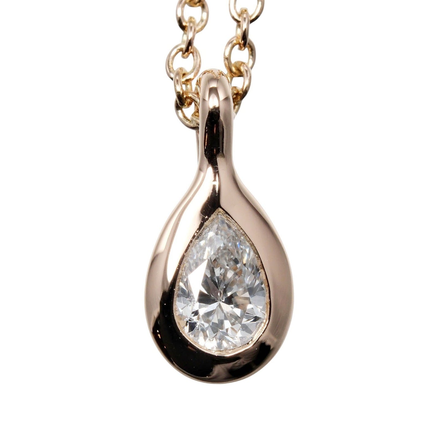 Tiffany & Co. By the yard pair shape necklace 18K Pink Gold with Diamond, GOLD, PINK_GOLD, Necklace