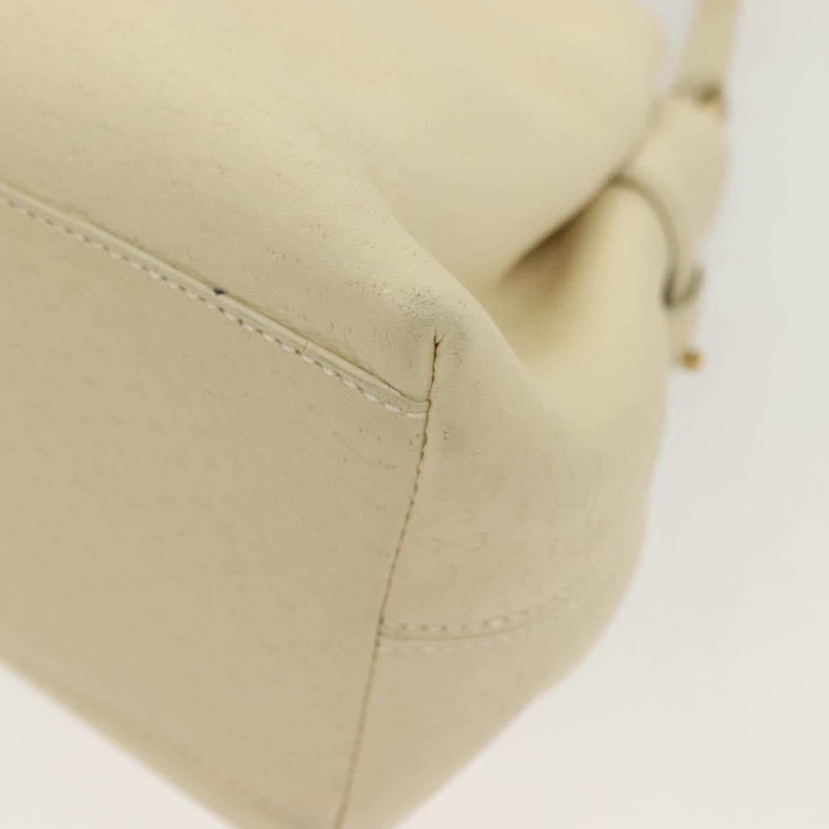 Salvatore Ferragamo Gancini Shoulder Bag Leather, WHITE, LEATHER, Shoulder bag