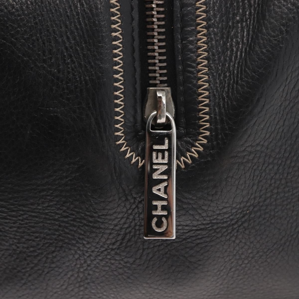 Chanel CC Bowler Quilted Caviar, BLACK, LEATHER, Handbag