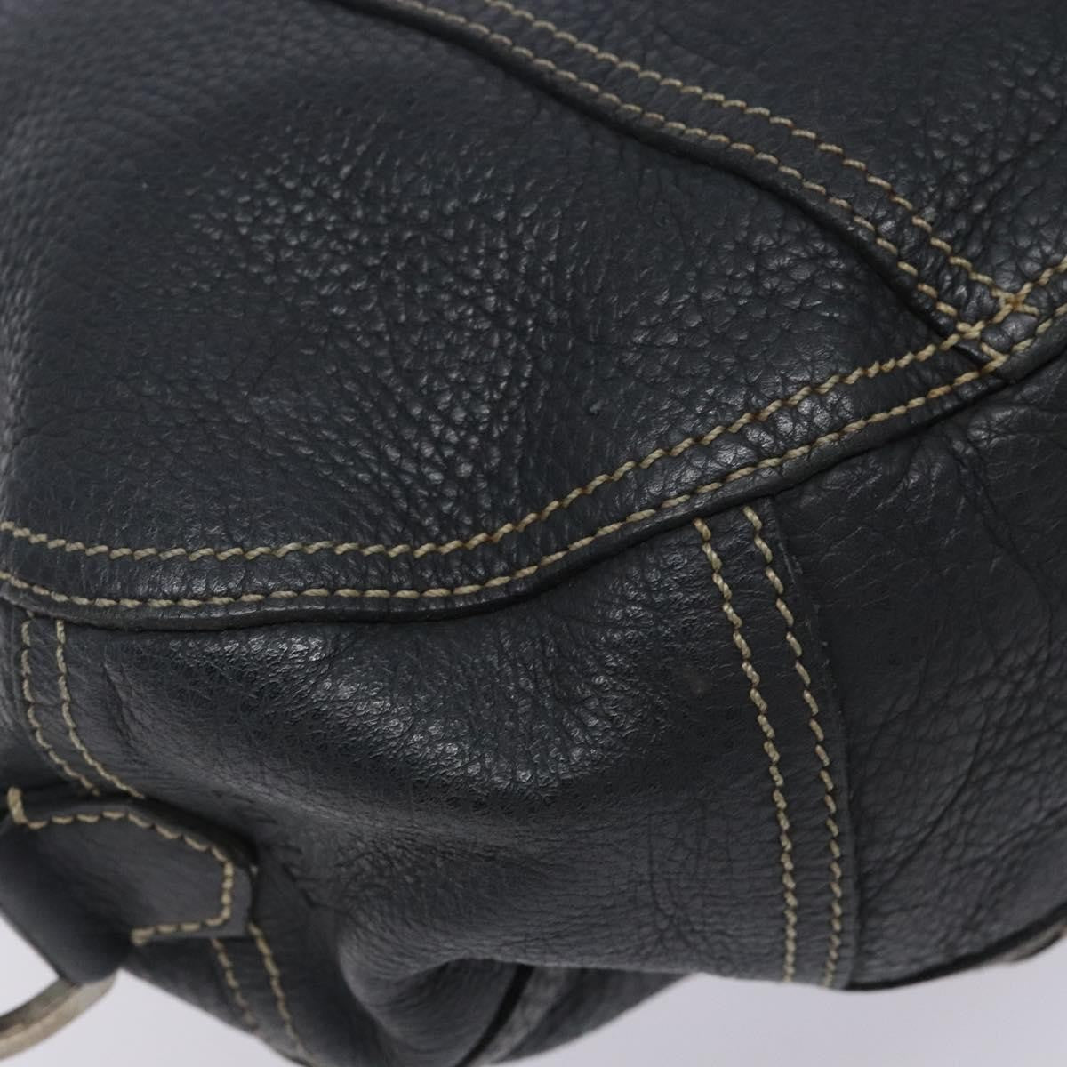 Prada Vintage Shoulder Bag Leather, NAVY, LEATHER, Shoulder bag