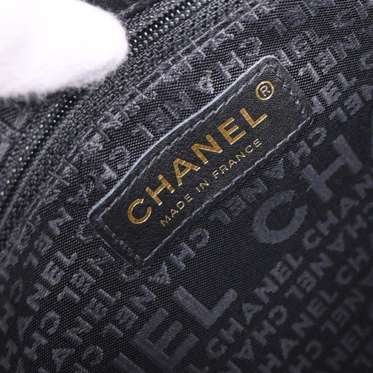 Chanel Chocolate Bar CC Handbag Quilted Lambskin, BLACK, LEATHER, Handbag