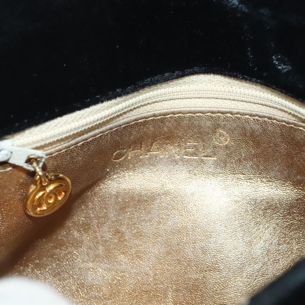 Chanel Vintage CC Flap Waist Bag Quilted Leather, BLACK, VELVET, Handbag