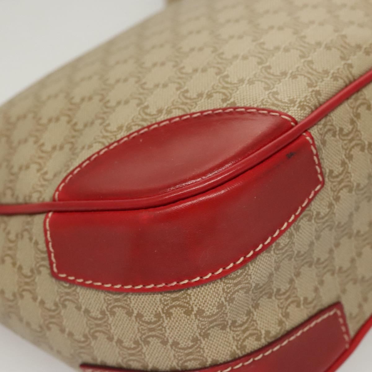 Celine Macadam Shoulder Bag Canvas, BEIGE, CANVAS, Shoulder bag