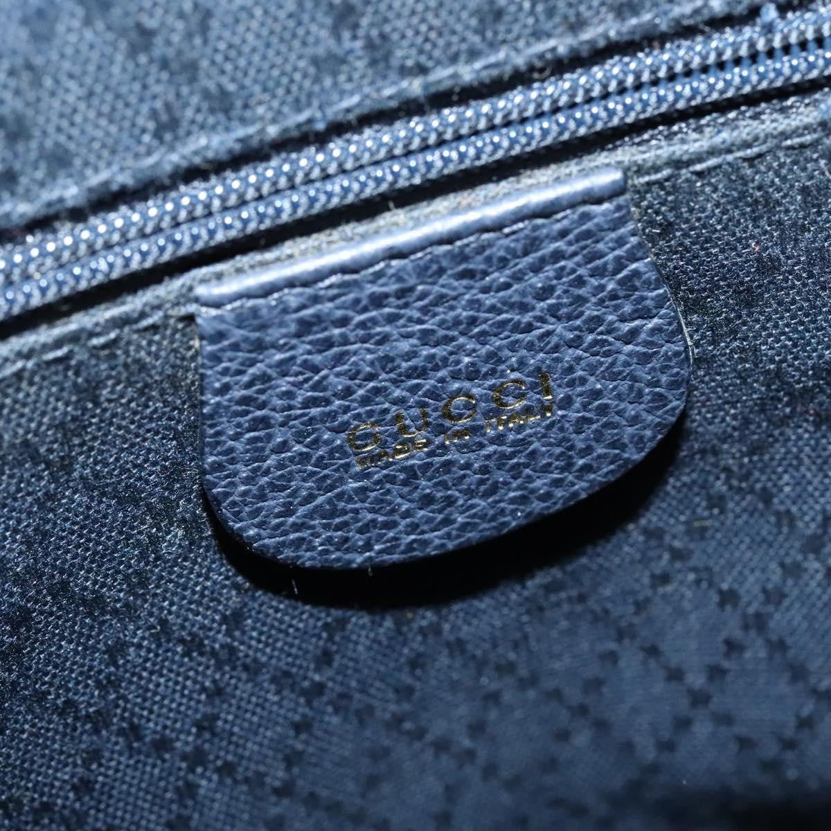 Gucci Gucci bamboo backpack daim, NAVY, SUEDE, Backpack