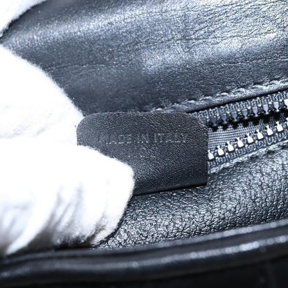 Celine Vintage Triomphe Shoulder Bag Leather, BLACK, LEATHER, Shoulder bag