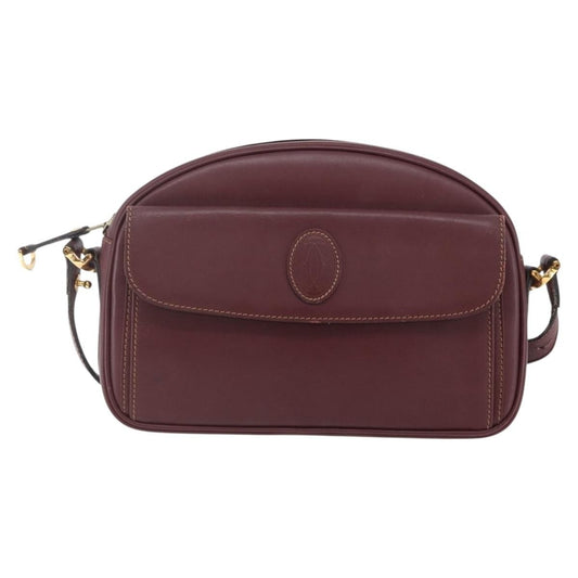 cartier Must de Cartier Shoulder Bag Leather, BURGUNDY, LEATHER, Shoulder bag