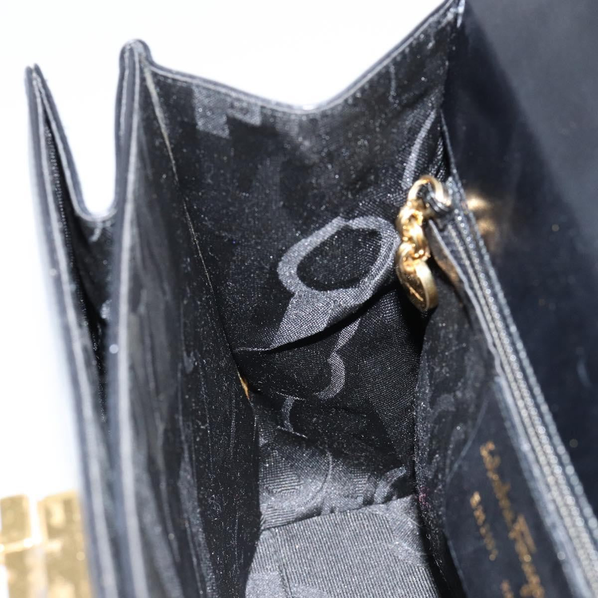 Salvatore Ferragamo Convertible Top Handle Bag Leather, BLACK, LEATHER, Handbag