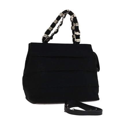 Salvatore Ferragamo Vala Handbag Canvas, BLACK, CANVAS, Handbag