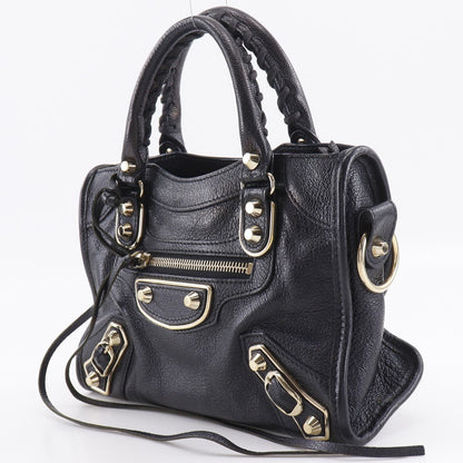Balenciaga City Classic Metallic Edge Bag Leather, Black, Leather, Handbag