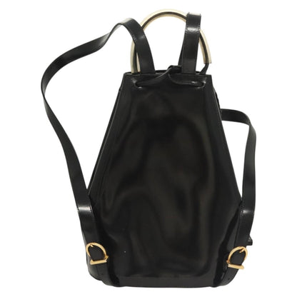 Salvatore Ferragamo Vintage Gancini Backpack Patent Leather, BLACK, PATENT_LEATHER, Backpack