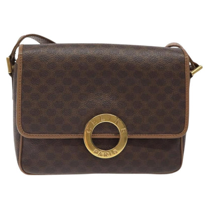 Celine Macadam Shoulder Bag PVC Leather, BROWN, CANVAS, Shoulder bag