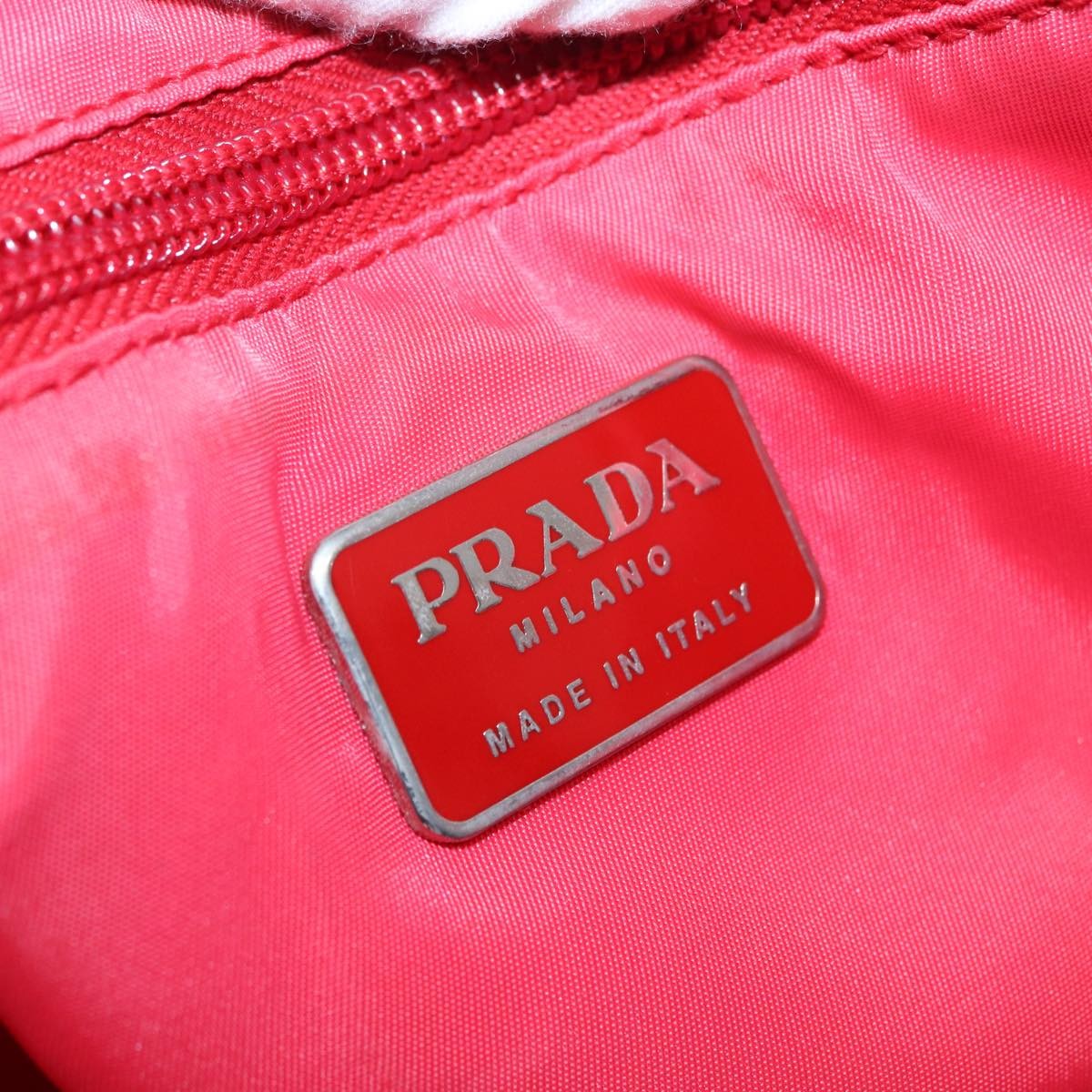 Prada Logo Flat Tote Bag. Nylon Tessuto, PINK, NYLON, Tote bag