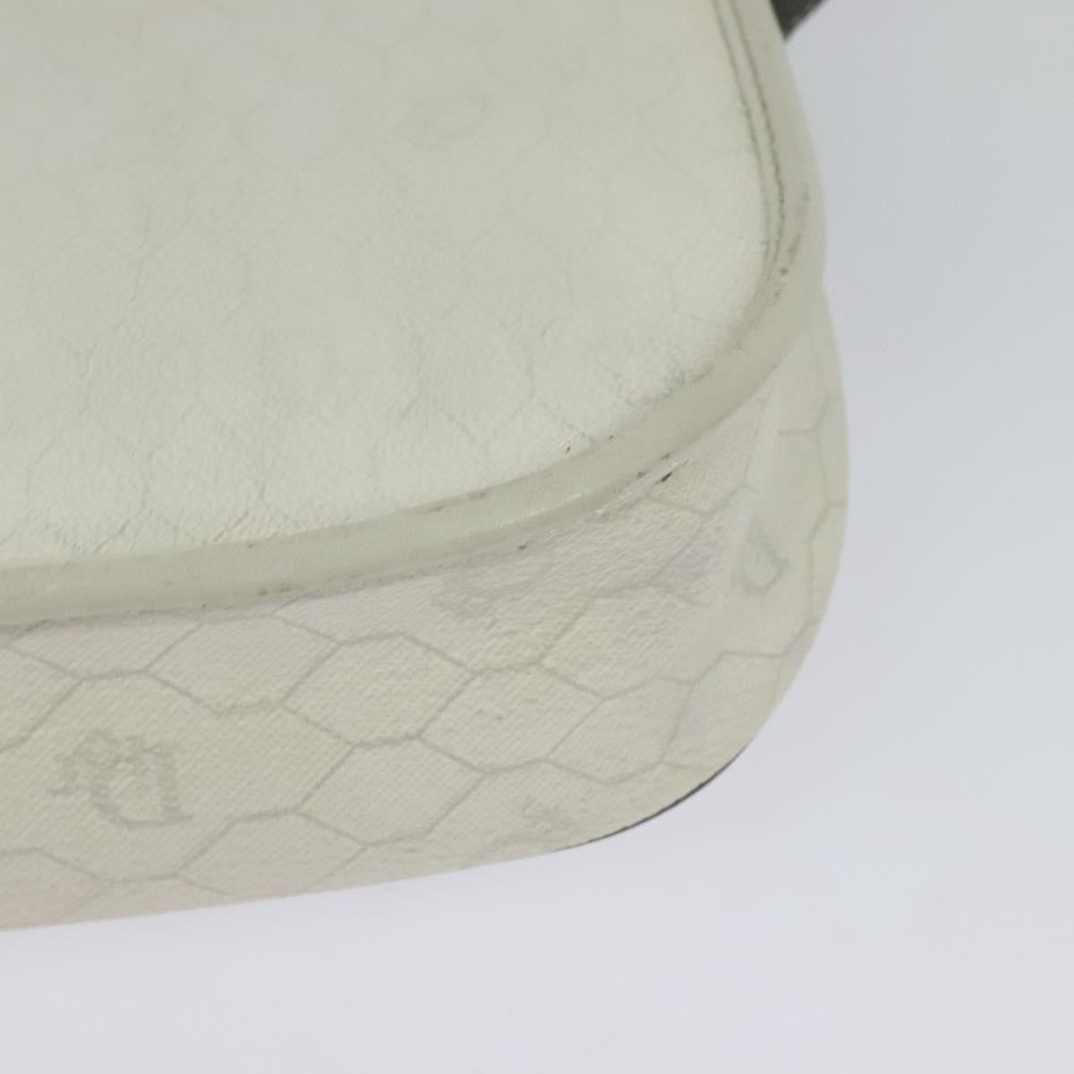 Christian Dior Vintage Honeycomb Flap Crossbody Bag Coated Canvas, WHITE, CANVAS, Crossbody bag