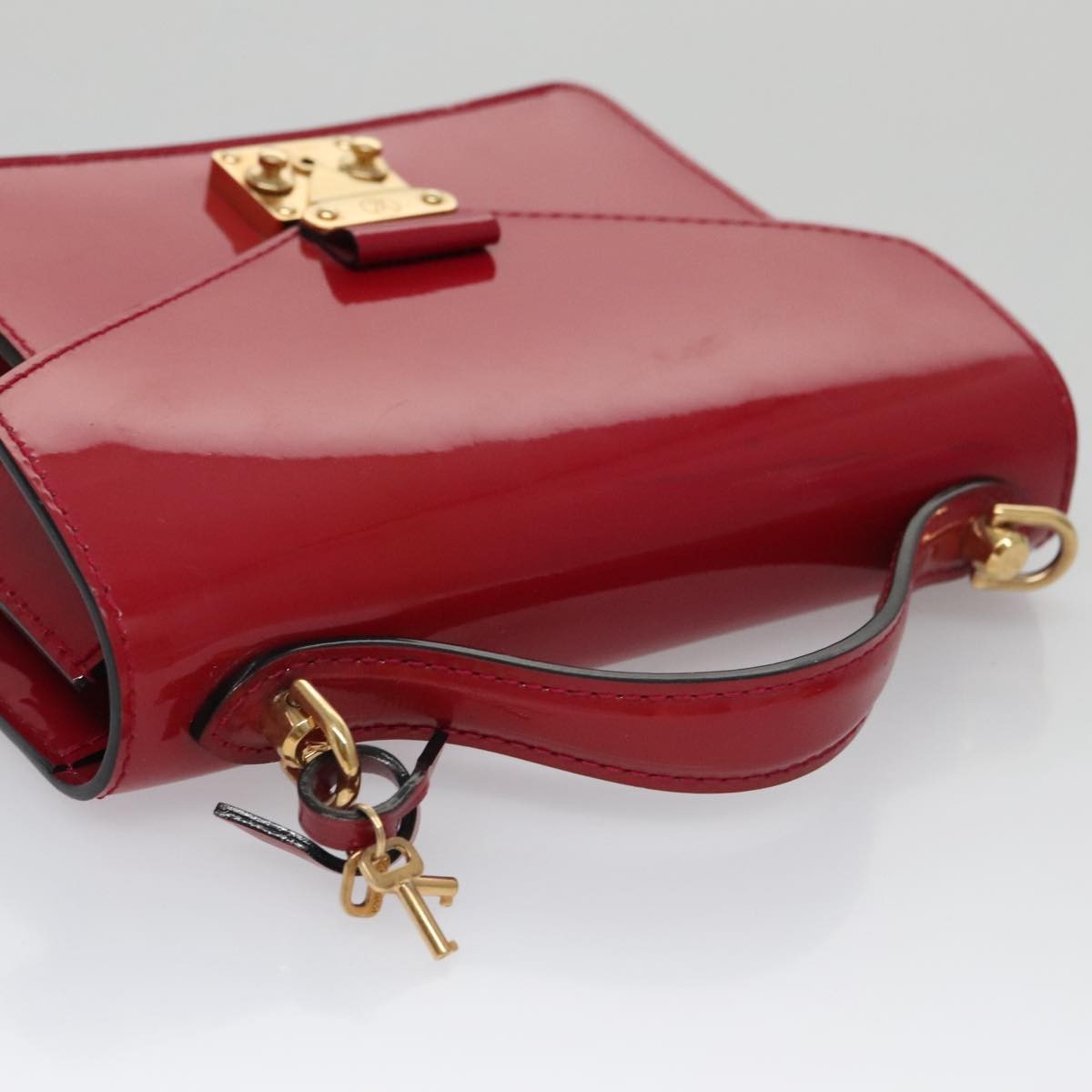Louis Vuitton Monceau Handbag Vernis, Red, Patent Leather, Handbag