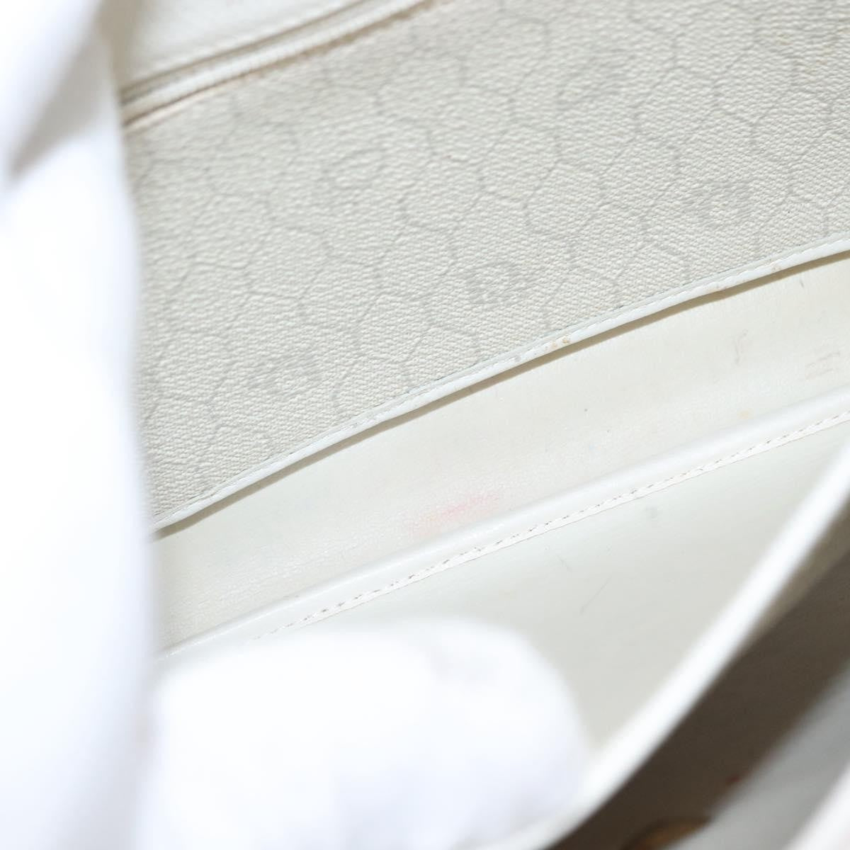 Christian Dior Vintage Honeycomb Flap Crossbody Bag Canvas and Leather, WHITE, CANVAS, Shoulder bag