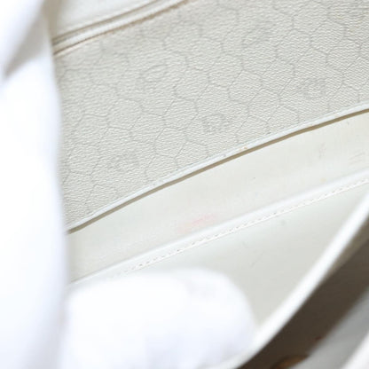 Christian Dior Vintage Honeycomb Flap Crossbody Bag Canvas and Leather, WHITE, CANVAS, Shoulder bag