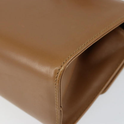 Salvatore Ferragamo Gancini Shoulder Bag Leather, BROWN, LEATHER, Shoulder bag