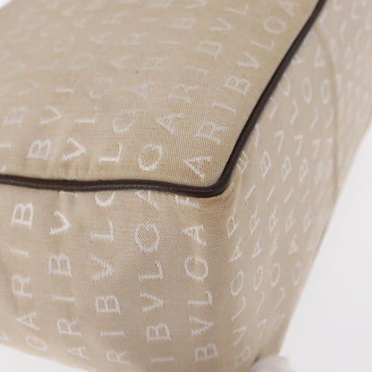 Bvlgari Logomania Handbag Canvas, Beige, Canvas, Handbag