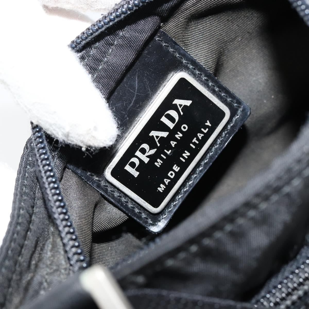 Prada Front Zip Convertible Flat Messenger Tessuto with Leather, BLACK, NYLON, Shoulder bag