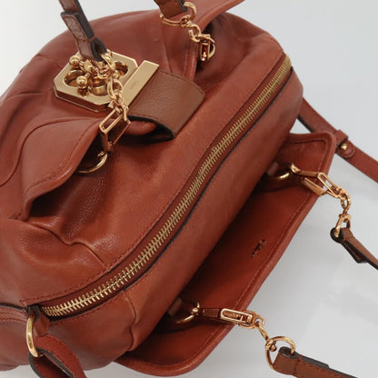 Chloe Elsie Satchel Leather, BROWN, LEATHER, Handbag