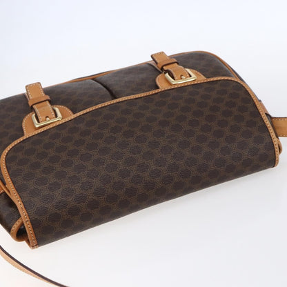 Celine Vintage Macadam Shoulder Bag Canvas and Leather, BROWN, CANVAS, Shoulder bag