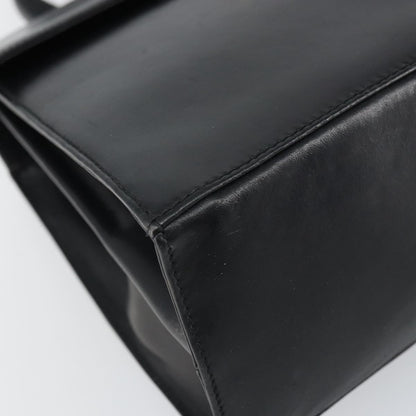 Salvatore Ferragamo Convertible Top Handle Bag Leather, BLACK, LEATHER, Handbag