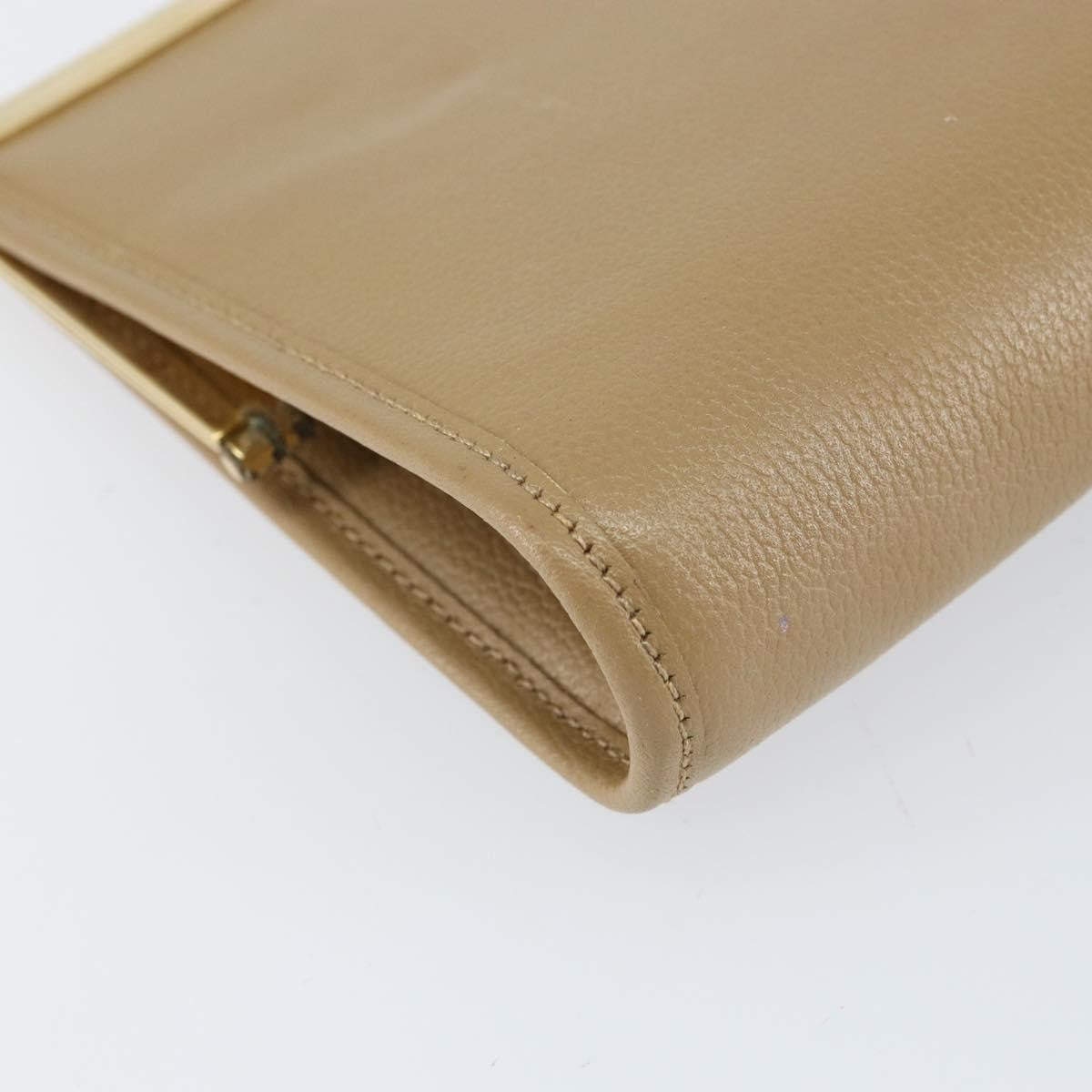 Christian Dior Logo Pouch Leather, BEIGE, LEATHER, Clutche & pouche