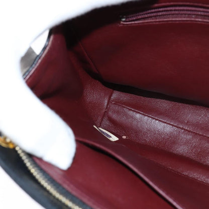 Chanel Vintage Front Pocket Shoulder Bag Quilted Lambskin, BLACK, LEATHER, Shoulder bag