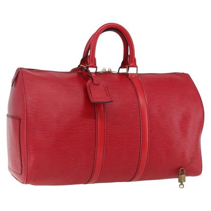 Louis Vuitton Keepall Bag Epi Leather, RED, LEATHER, Travel bag